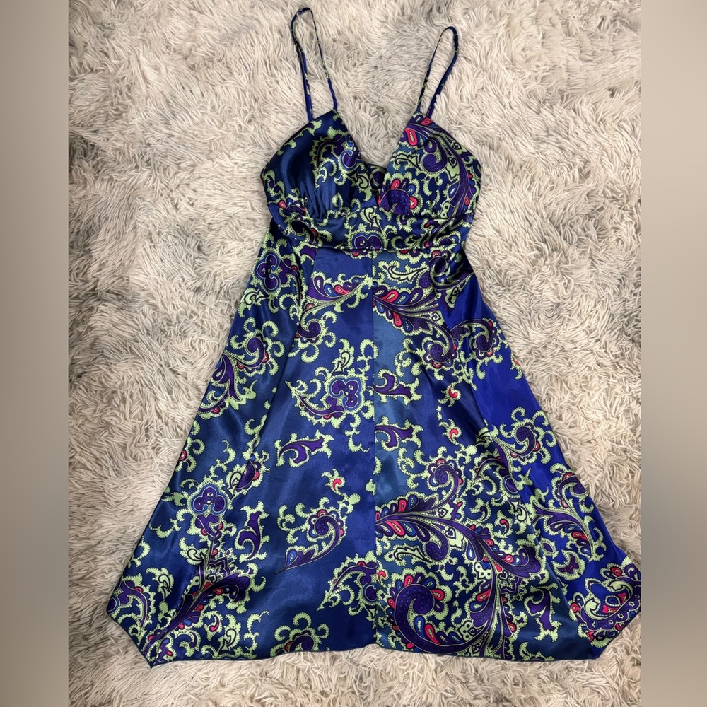 Rubber Ducky Productions Blue and Purple Spaghetti Strap Dress